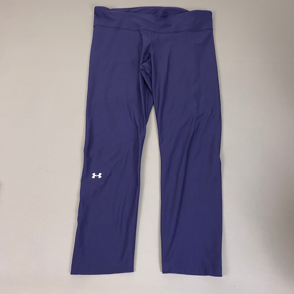 Under Armour Leggings Women's XL Capri HeatGear Purple Compression Solid Active